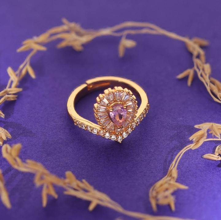 Anti tarnisha rose gold ad finger ring 378 Designer imitation jewellery wholesale in Kolkata